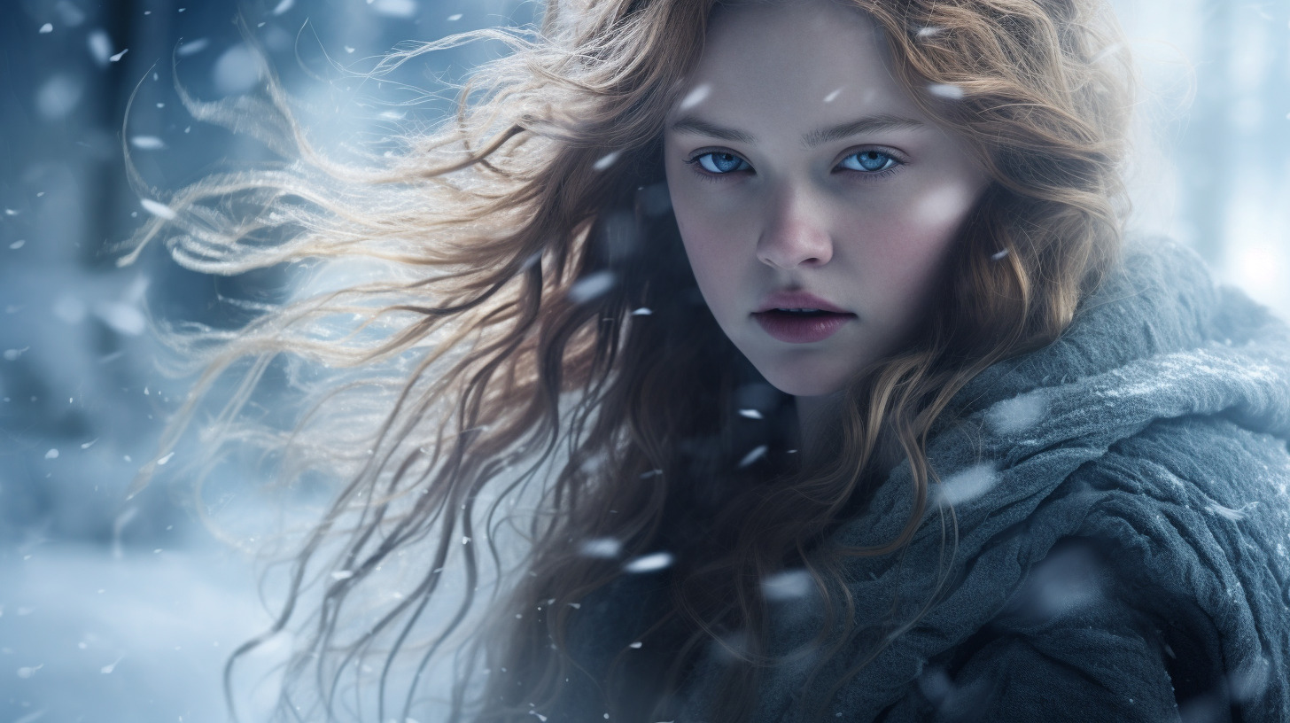 Une jeune fille emmitouflée dans son manteau d'hiver, affronte la froideur de la saison avec un sourire rayonnant. 