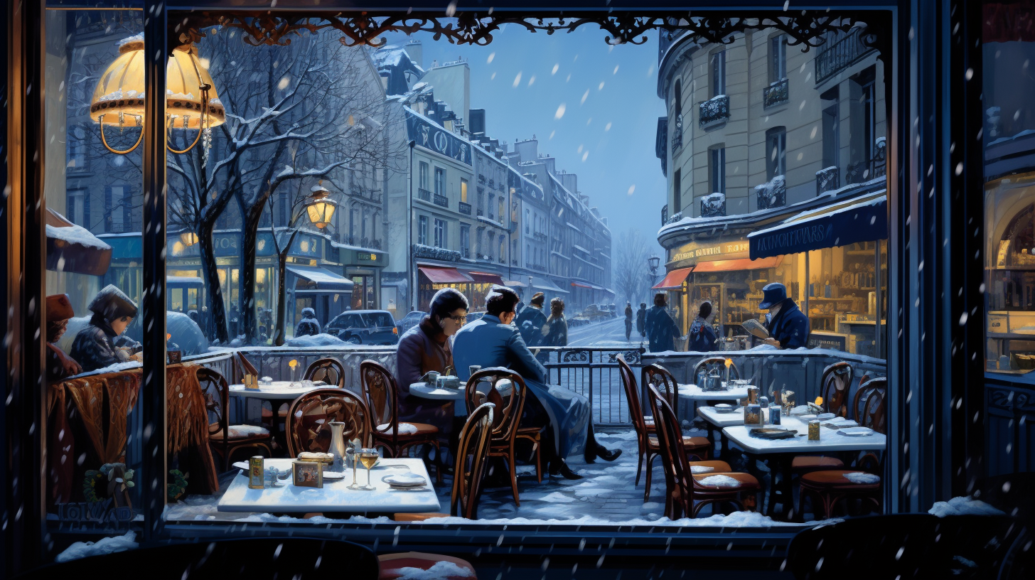 Dans ce restaurant hivernal, la chaleur humaine et l'ambiance conviviale réchauffent les cœurs, créant une expérience inoubliable malgré la saison froide 