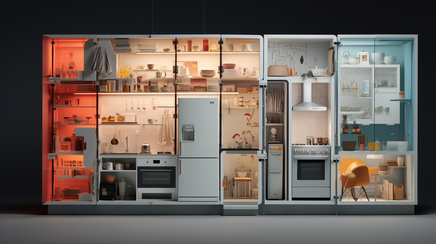Découvrez ce modèle 3D captivant d'une cuisine conçu pour une exposition. L'élégance et l'innovation se rejoignent dans cette représentation virtuelle, offrant un aperçu de la cuisine du futur. Explorez chaque détail de ce chef-d'œuvre culinaire en 3D 